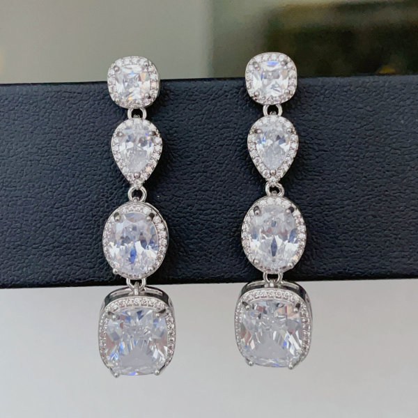 Clear zircon earrings party earrings