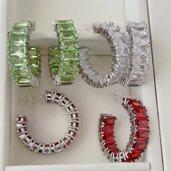 Big zircon hoops