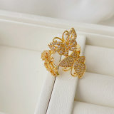 Pave butterfly ring