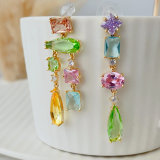 Colorful stone earrings