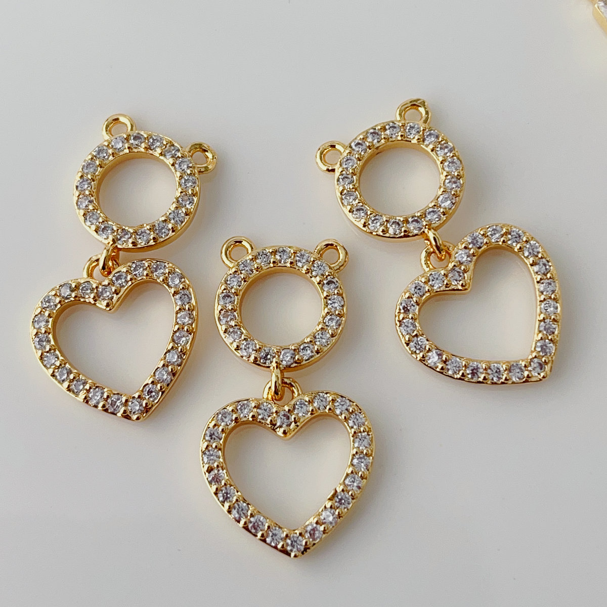 Pave heart charm