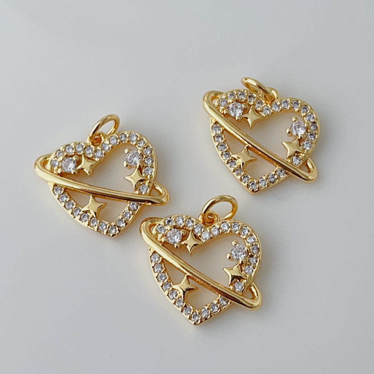 Pave heart charm