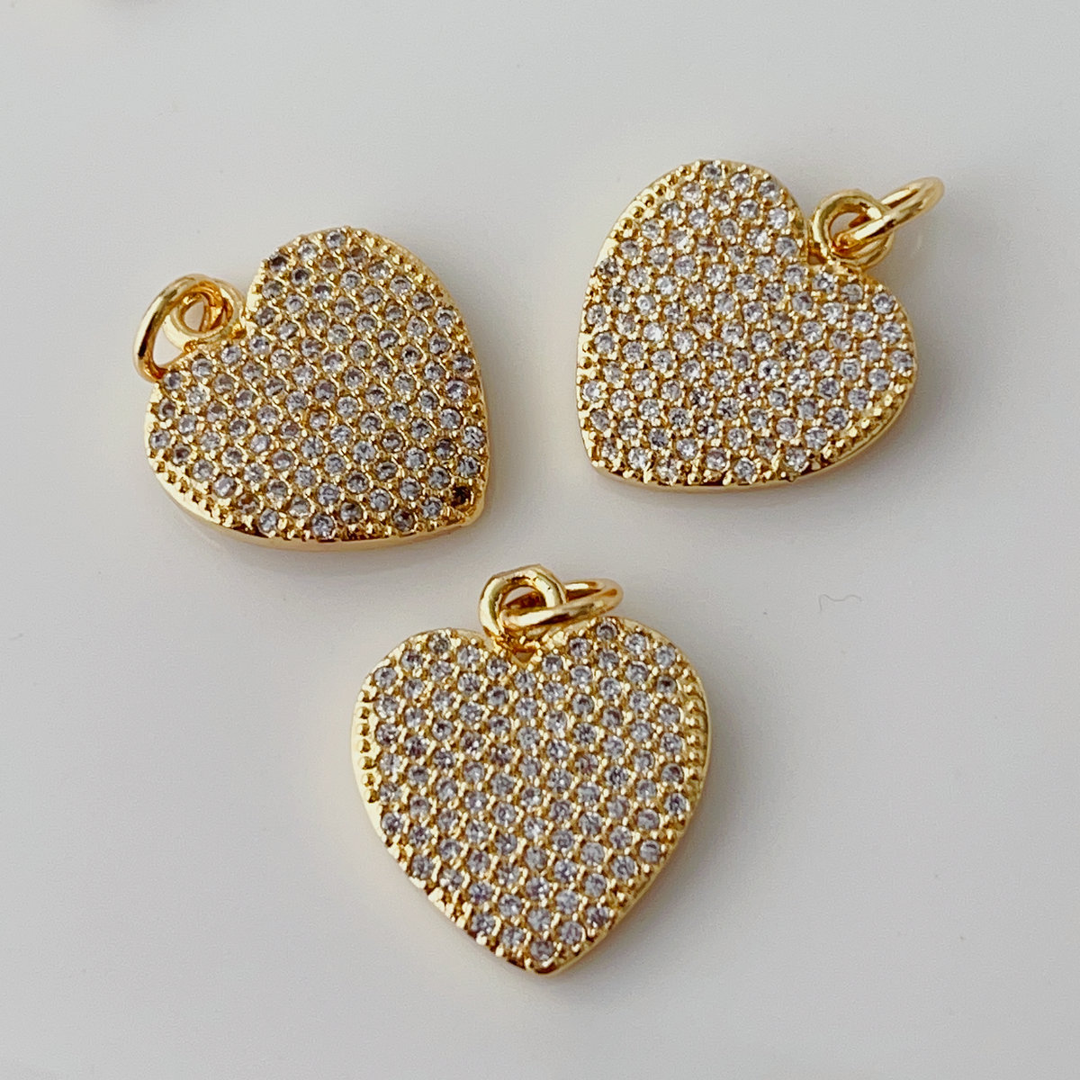 Pave heart charm