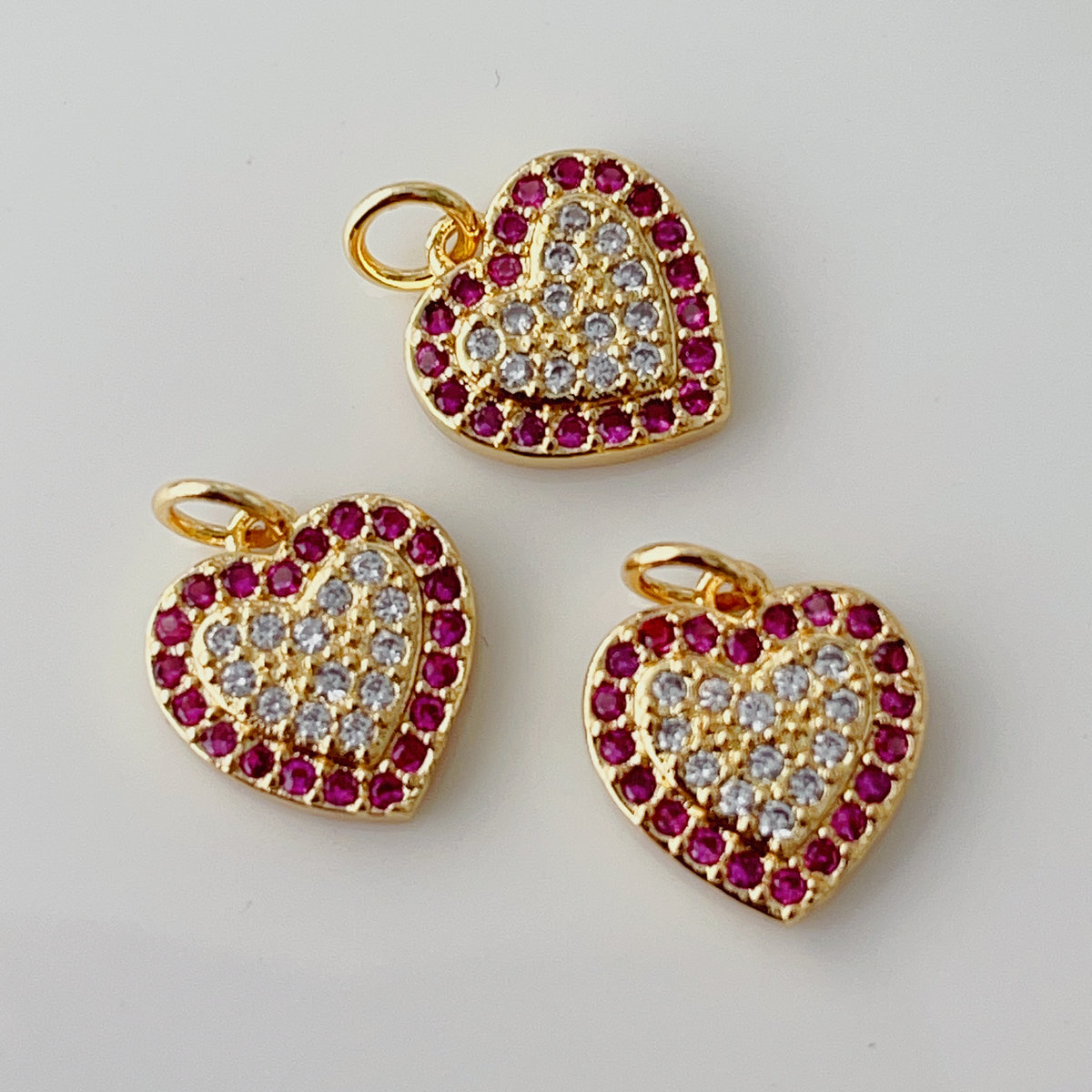 Pave heart charm