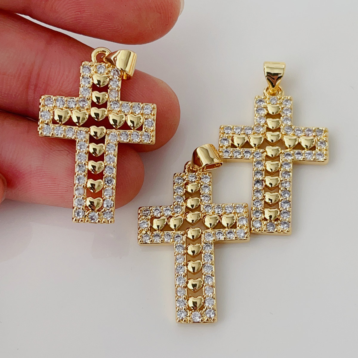 Pave cross pendant