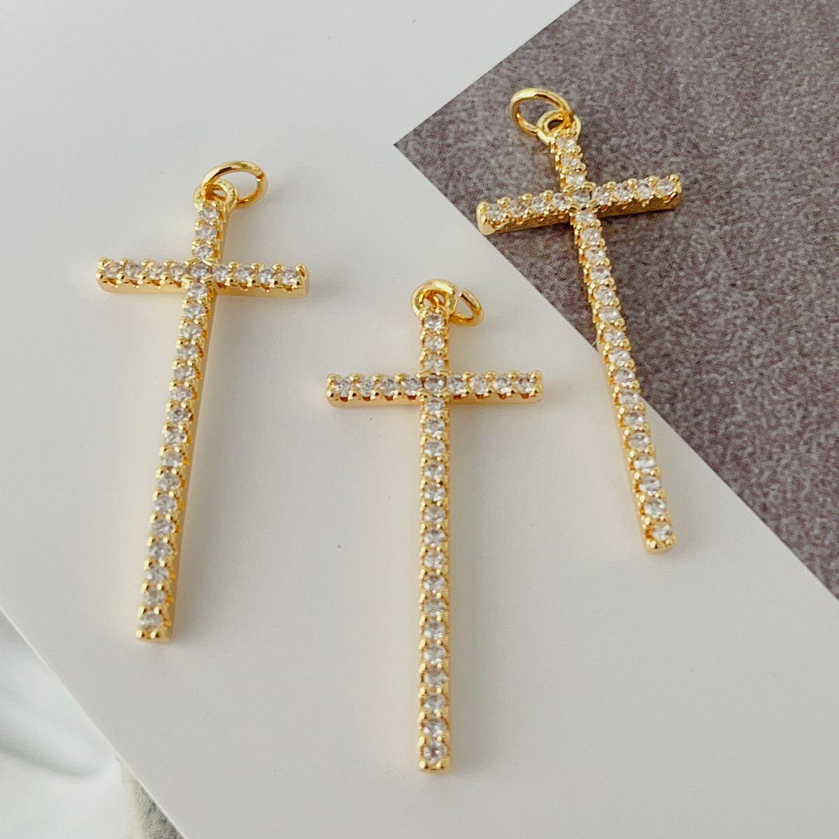 Pave cross pendant