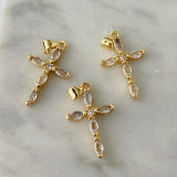 Pave cross charm