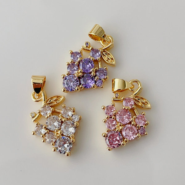 Pave grape charm