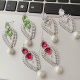 Pave leaf earrings