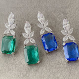 Pave leaf earrings