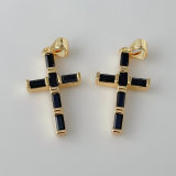 Black zircon cross charm