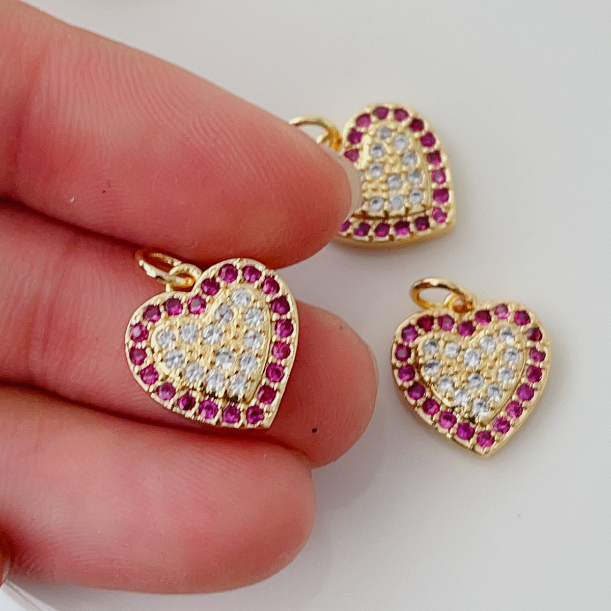 Pave heart charm