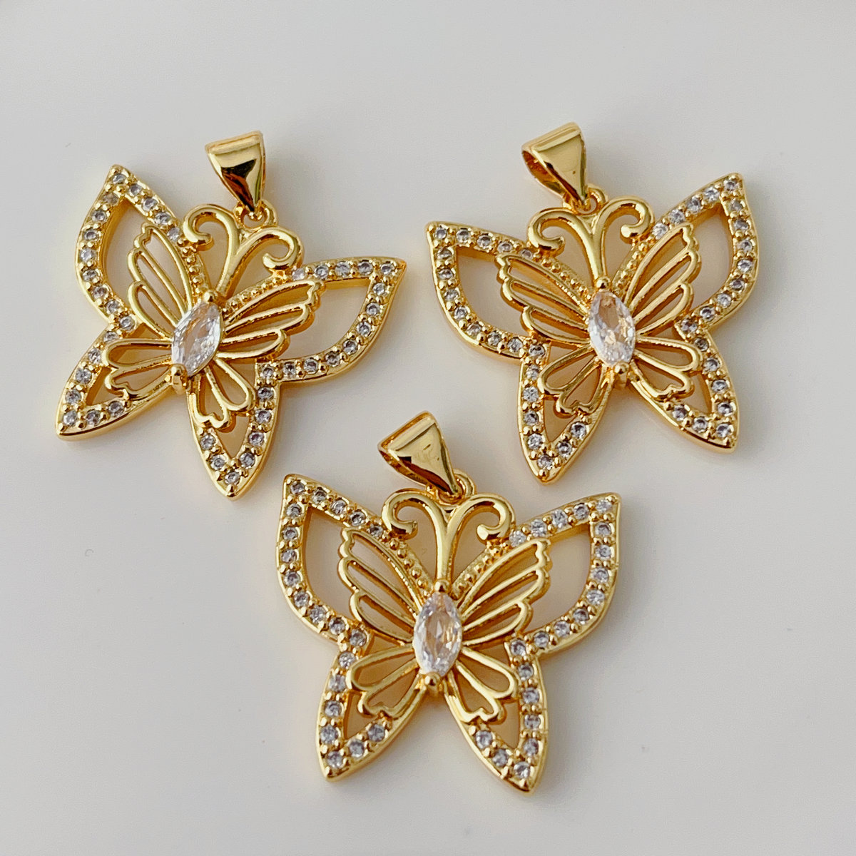 Pave butterfly charm
