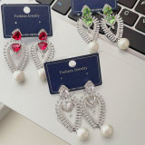 Pave leaf earrings