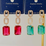 Chain stone earrings