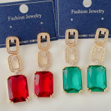 Chain stone earrings