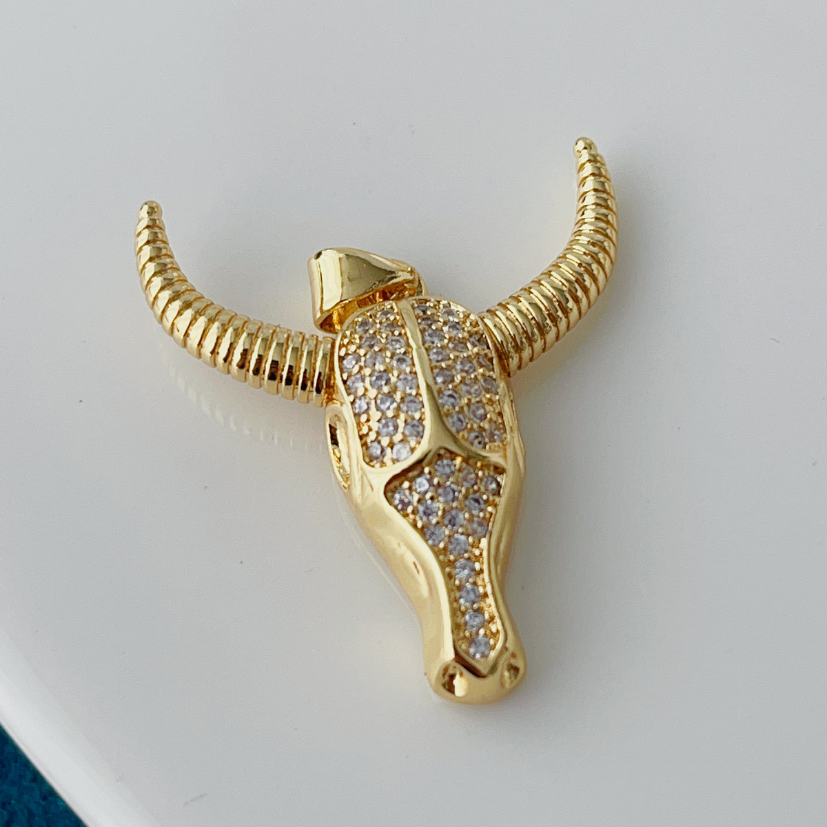 Pave horn pendant