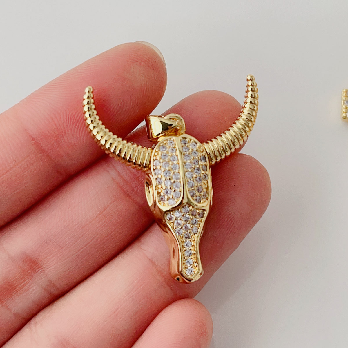 Pave horn pendant