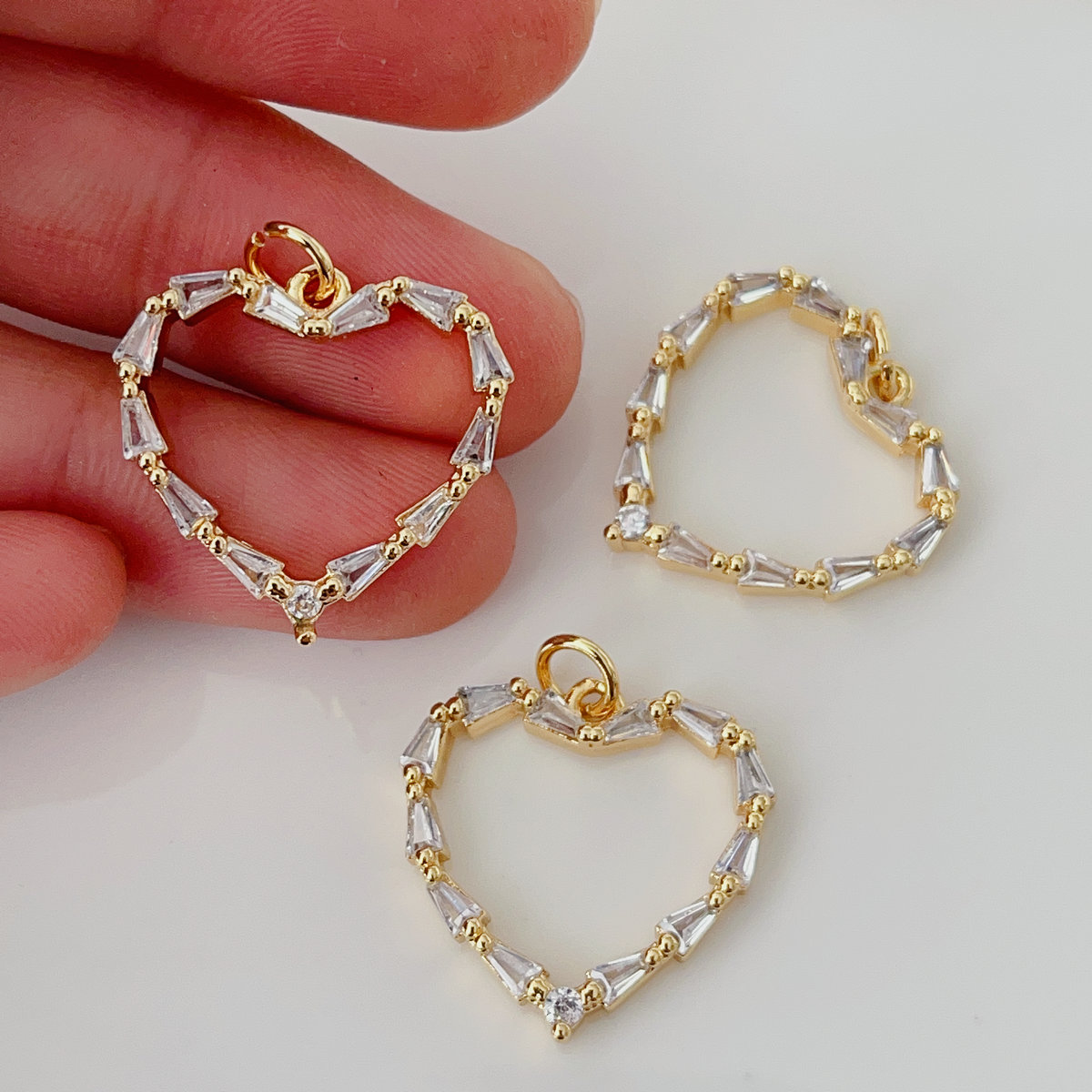 Pave heart charm