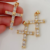 Pave cross charm