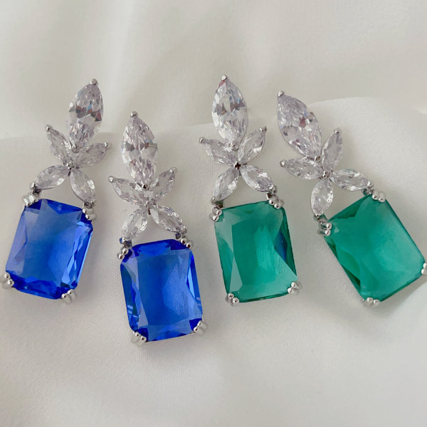 Pave leaf earrings