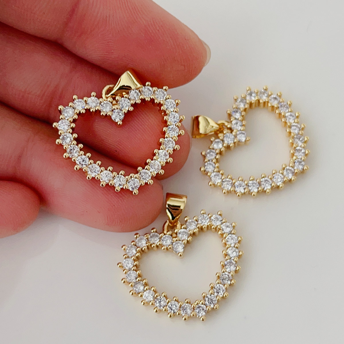 Pave heart charm