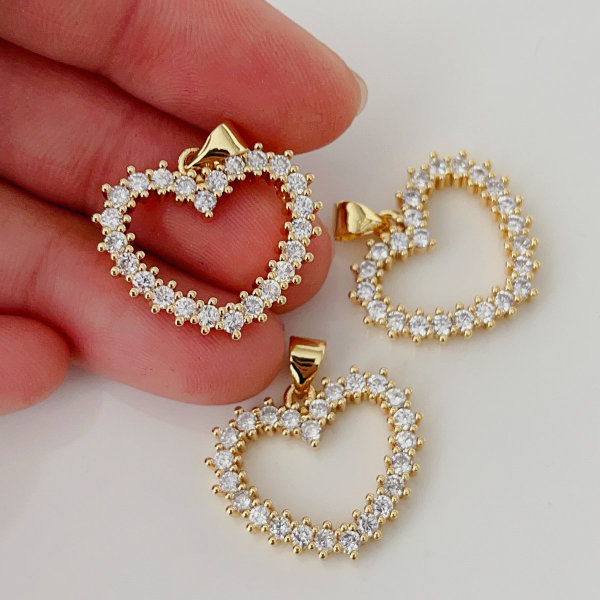Pave heart charm