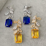 Pave leaf earrings