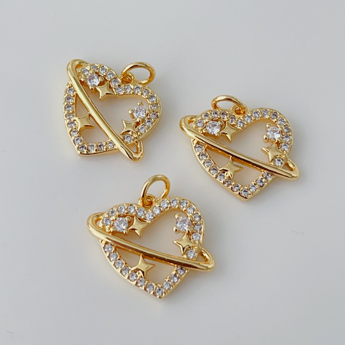 Pave heart charm