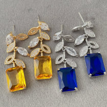 Pave leaf earrings