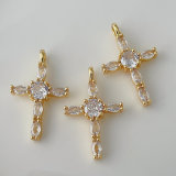 Pave cross charm