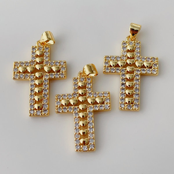 Pave cross pendant