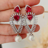Pave leaf earrings