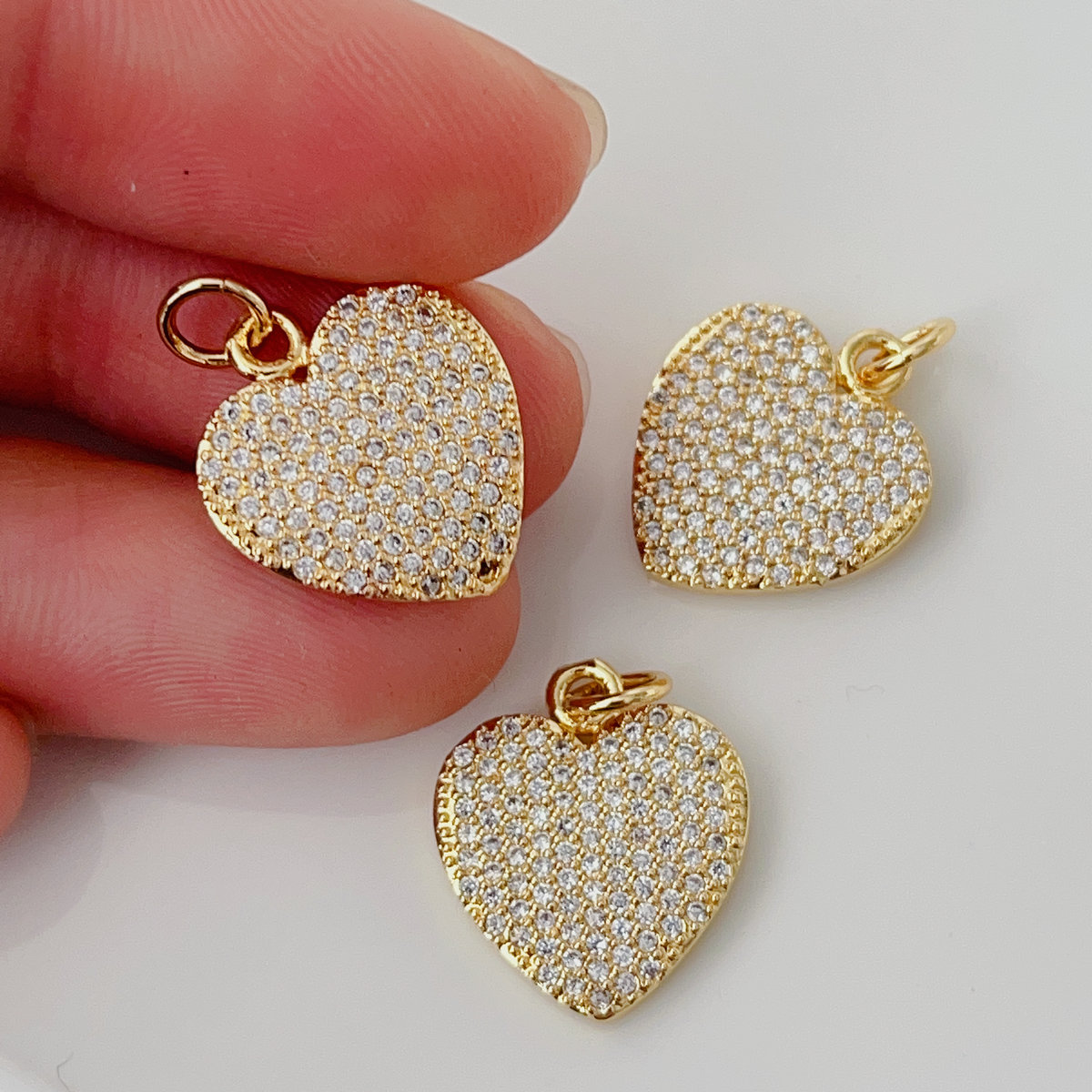 Pave heart charm