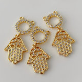 Pave hand charm