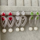 Pave leaf earrings