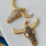 Big pave horn pendant