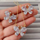 Clear crystal butterfly earring and necklace