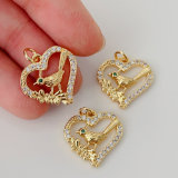 Heart bird charm