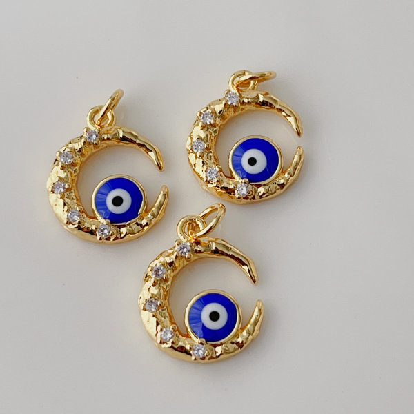 Blue enamel eye charm