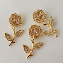 Pave rose flower charm