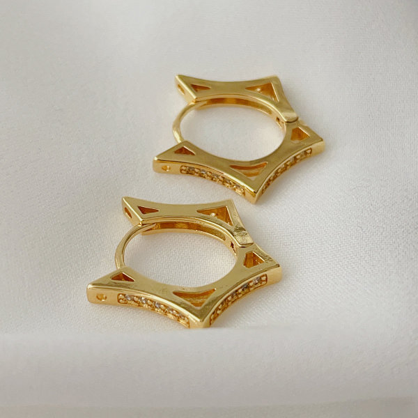 Pave star earrings