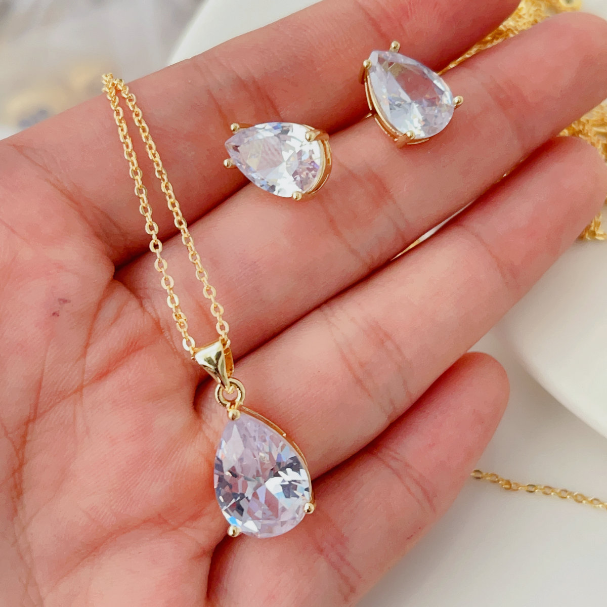 Set water drop jewelry