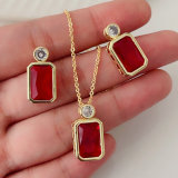 Set zircon earrings