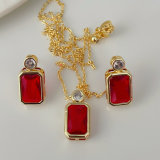 Set zircon earrings