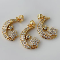Pave moon star charm