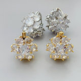 pave flower earrings