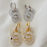 pave chain pendant earrings