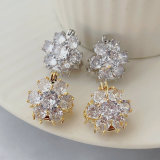 pave flower earrings