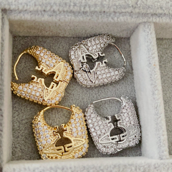 pave planet earrings